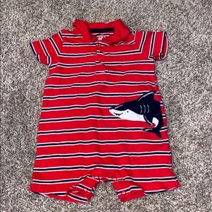 6-9m Boy Shark Romper